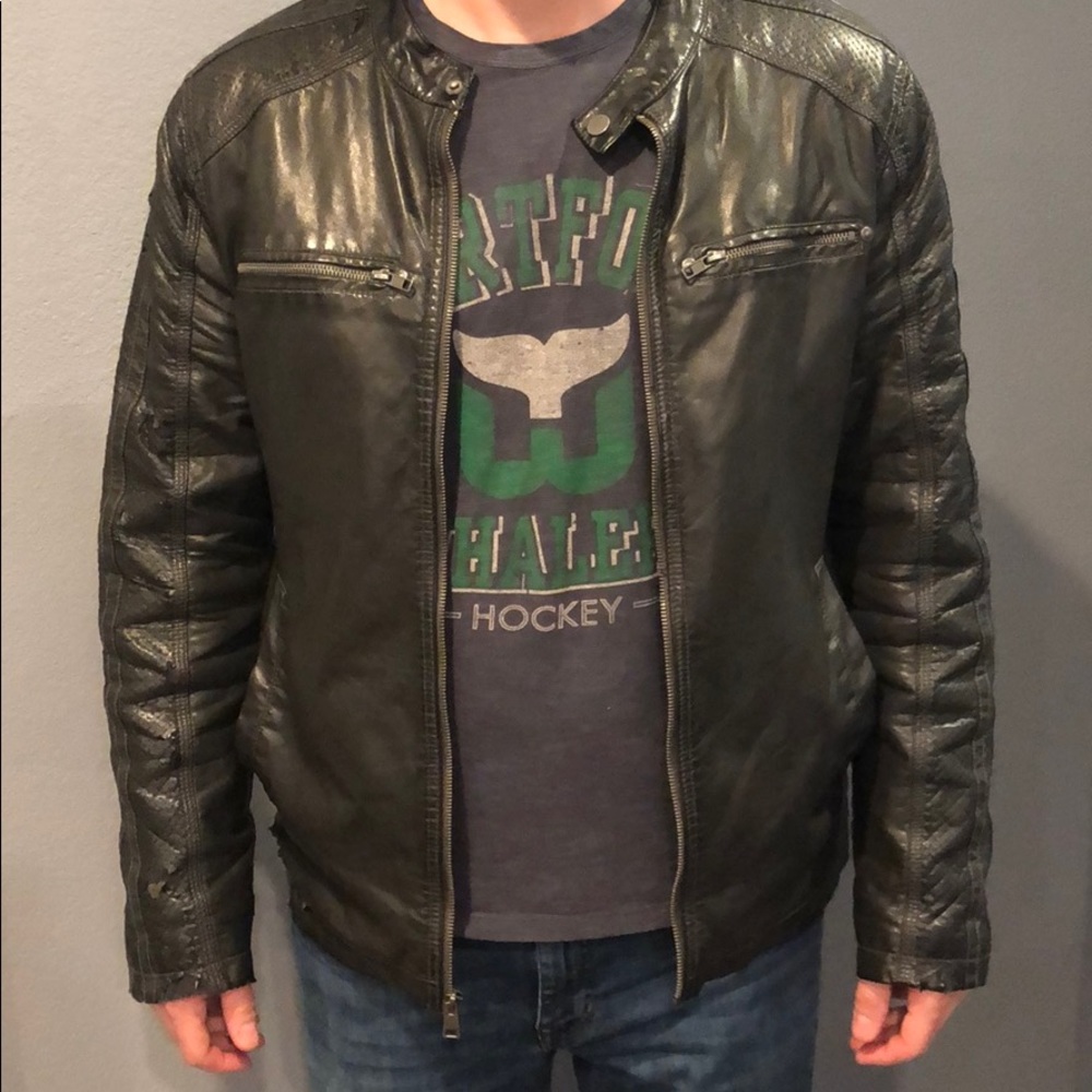 Grey Motorcycle Jacket